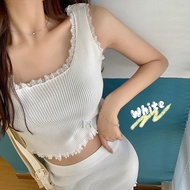 LNR Shop Lokal Premium Setelan Basic Tanktop + Rok Pendek Rajut Atasan Lengan Tali Crop Top Mini Ski