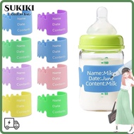 SUKIKII Baby Bottle Labels, Silicone Daycare Name Labels, Durable Anti-Slip Reusable Waterproof Milk