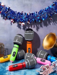 2入組/4入組/6入組充氣麥克風，多色塑料音樂主題玩具道具，適用於派對