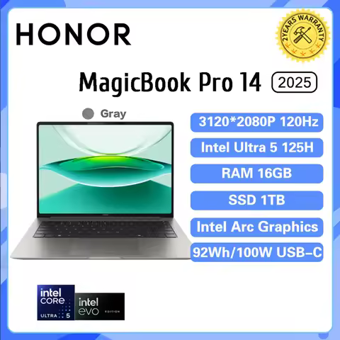 2025 NEW Honor MagicBook Pro 14 Laptop 14.6-inch U5-125H 16G/24G 1T 3.1K Screen 92Wh Computer PC Not