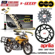 APRILIA 1200cc CAPONORD, RALLY Full Set Regina SPORTBIKE Chain 525 ZRP Steel Sprocket Sets