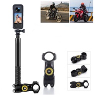 【konouyo】Motorcycle Bike Handlebar Mount Invisible Adjustment Selfie Stick Bicycle Monopod for GoPro DJI Insta360 One R Camera Accessory