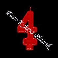 MERAH LILIN Red 4 Birthday Number Candle / Birthday Candle