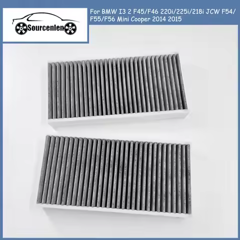 2Pcs Car Cabin Air Filters For BMW I3 2 F45/F46 220i/225i/218i JCW F54/F55/F56 Mini Cooper 2014 2015