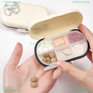 Babyshower Pill Box Travel Mini Pill Box Lightweight 4/6 Compartment Medicine Pill Case Pill Box Medicine Organizer SG