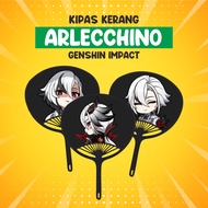 ARLECCHINO GENSHIN IMPACT SHELL FAN | SHELL FAN MERCH GI | JAPANESE ANIMANGA GAME FAN