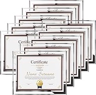 Schliersee 8.5x11 Certificate Frame Set of 10, 8.5 by 11 Glass Photo Picture Frame for Certificate, 