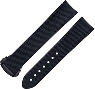 For Omega Strap AT150 Seamaster 300 Planet Ocean De Ville Speedmaster Curved End Watch Band 20mm Black Line High Density Nylon Cowhide Watchbands