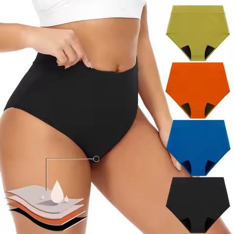 Women Menstrual Swimwear 4 Layers Leak Proof Bikini Absorbent Period Panties Teen Girls Swim Bottom 