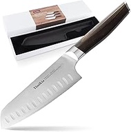 7 Inch Santoku Knife 5 Layer 9CR18MOV Clad Steel Japanese Chef Knife Chopping Knife for Meat Vegetab