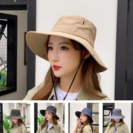 Camping Drawstring Bucket Hat Sunshade Hiking Sunscreen Outdoor Hiking Fishing Hat Western Cowboy Ha