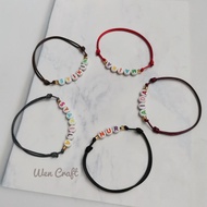 (Fast Shipping)Bff Bestie CoupleCostum Letter Name Handmade Bead Adjustable Waterproof Bracelet Gela