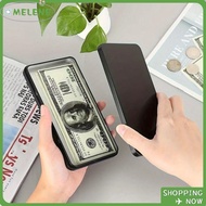 MELENE Bill Box, Flat Bottom Black Coin Box, Portable Matal With Lid Currency Organizer Storing Curr