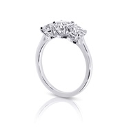14K White Gold Round Diamond Trilogy Ring