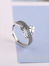 CHINSE | Vintage 4-Leaf Clover S925 Sterling Silver Ring Elegant Versatile Ins Style