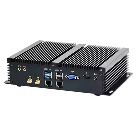 Partaker I11 Industrial Mini PC 2 LAN 6 COM VGA+HDMI Dual Disp IP65 Dustproof, 24/7 Ops Aluminum All