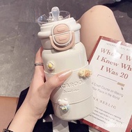 Simple 316 Thermos Cup Girls With Straw High-value Double Drinking Cup 2025 New Style Student Portab