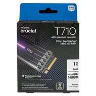 Crucial T710 1TB PCIe Gen5 NVMe M.2 SSD w/ Heatsink (R:14900MB/s), CT1000T710SSD5