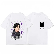 [ada stok] Baju-T Grafik BTS Estetik Y2K BT21 Bercetak Kasual Lengan Pendek Baju Padanan Keluara unt