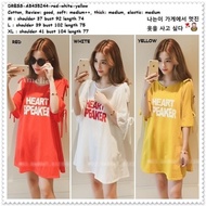 Baju Mini Dress Casual Korea AB435244 Merah Putih Red White Yellow