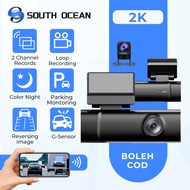 【BUY 1 FREE 1】South Ocean M310 2K Dash Cam for Car Camera Dual Front and Rear Car DVR WiFi APP Night