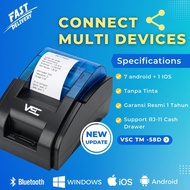 PRINTER THERMAL BLUETOOTH VSC TM-58D 58MM SUPPORT STRUK MOKA GOBIZ QASIR - RPP02N CHARGER LABEL KASI