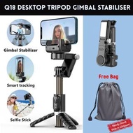[ready stock] Q18 Ai Tracking Gimbal Stabilizer For Phone Selfie Stick 360° Bluetooth Remote