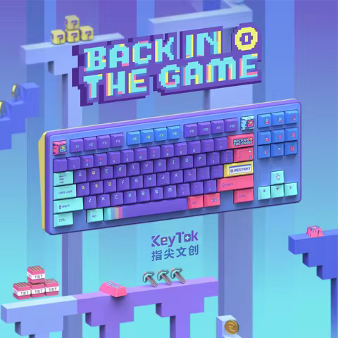 KeyTok Cherry Profile Back in The Game Dye Sub Keycap Set thick PBT for keyboard 87 tkl 104 ansi xd6