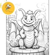 Dragon Coloring Pages (Anime Chibi style) - Set of 10 A4 A5 Coloring Pages - COLORING PAGES