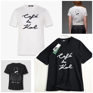 KARL LAGERFELD 女裝正品💥VIP限量優惠💥 前立體編織字款+背後圖案 棉質短袖T恤附吊牌👉黑色/白色 🩷查詢更多實物圖片/瀏覽更多本店靚貨品請PM🩷