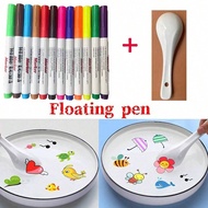 8/12/24pcs Magical Water Painting Pen With Spoon, Magic Water Drawing Pens With Floating Ink, 12 Col
