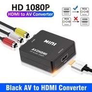屯京 - 黑色 AV 轉 HDMI 高清視頻轉換器 AV2 HDMI 轉接線 1080P