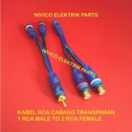 Y Branch Rca Cable 1 Rca Male To 2 Rca Female Jack Audio Jumper / Car Audio Cable