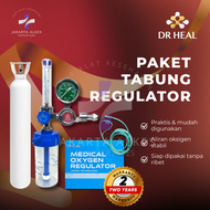 Tabung Oksigen 1m³ Komplit Trolly + Regulator Oksigen Lengkap Alat Medis Klinik Rumah Onemed