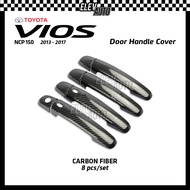 Toyota Vios NCP150 2013 - 2017 Door Handle Cover Carbon Fiber Black Garnish Accessories 2014 2015 20