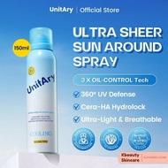 UNITARY ULTRA SHEER SUN AROUND SPRAY All-in-One Tone-Up Shield: 360 UV Defense, 3D Hydrolock & 5-Cer