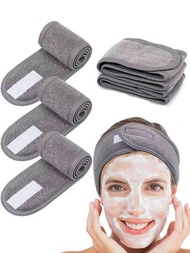 1 pieza Diadema ajustable para lavar el rostro para mujeres - Turbante de pelo antideslizante para ducha, baño de spa, mascarillas, maquillaje e hidroterapia - Diadema ancha para hidratación facial cómoda