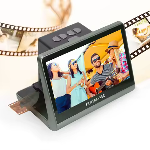 Bisofice Film and Slide Scanner 7'' LCD Screen for 135 Film(36*24mm)/126KPK /110 Film16GB Support AP