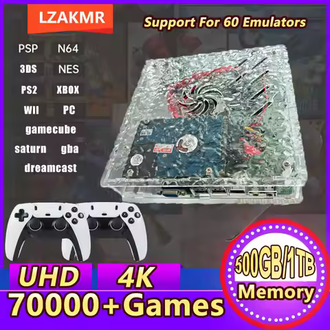 LZAKMR X9 Retro Game Console 1TB 70,000+ Games | 60+ Emulators | 4K HD Output | For WII PSP PS2 XBOX