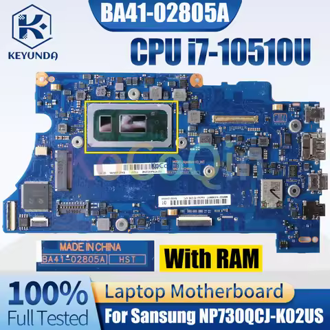 For SANSUNG Galaxy Book FLEX NP730QCJ Notebook Mainboard BA41-02805A SRGKW i7-10510U With RAM With R
