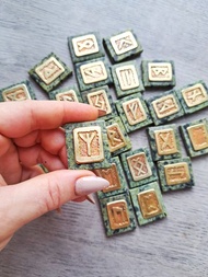 北欧符文魔法符文冥想占卜女巫礼物维京秘密符文盒子