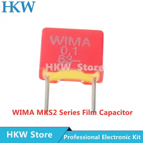 5pcs Original WIMA 0.1UF 63V RED MKS2 5MM Film Capacitor Hi-Fi Audio Capacitors 63V 104/100NF/0.1UF 
