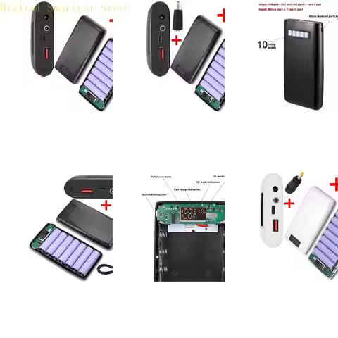 85AA Plastic PowerBank Case With DC5.5x2.1mm DC4x1.7mm Outputs For Small Appliances