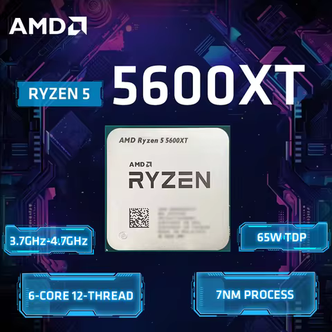 AMD Ryzen 5 5600XT R5 5600XT Desktop CPU Processor 6-Core 12-Thread 3.5GHz Boost 4.6GHz 32MB L3 Cach