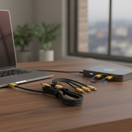 3 in 2 Multi USB Charging Cord, USB A to Type C/Lt/Micro USB Fast Charger Cable for iPhone/Type C/Mi