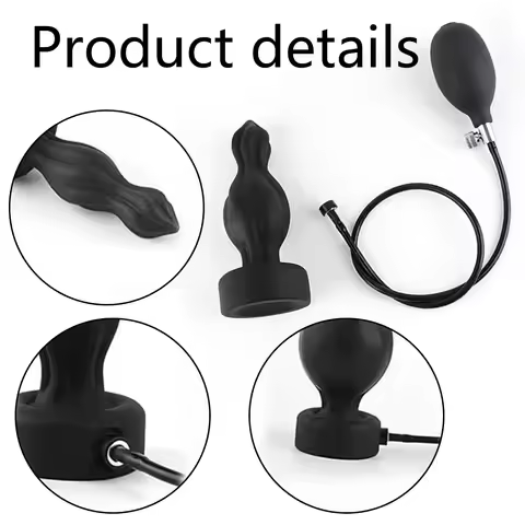 Anal Training Silicone Inflatable Anal Plug with Pump - Expandable Butt Plug for Progressive Gape Tr