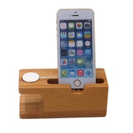 Ready Stock Two-in-One Mobile Phone Stand Watch Stand Mobile Phone Stand Stand Wooden Mobile Phone Stand Bamboo Lazy Stand Live Stand Universal Type Suitable for Apple Watch iPhone