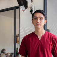Baju Koko Dewasa Kemko Polos Model Kerah V Tanpa Kancing Terbaru Bahan Katun Tebal Premium Lengan Pe