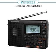 Retekess V115 Portable AM FM Radio with Shortwave Radio MP3 Player Digital Record Support Micro SD TF Card Sleep Timer