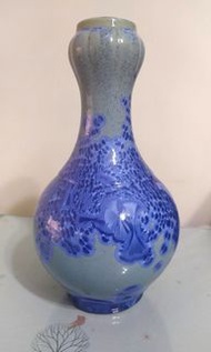 結晶釉大花瓶胡蘆型 藍色結晶釉花瓶 結晶釉大 葫蘆型花瓶 早期結晶釉大花瓶擺件